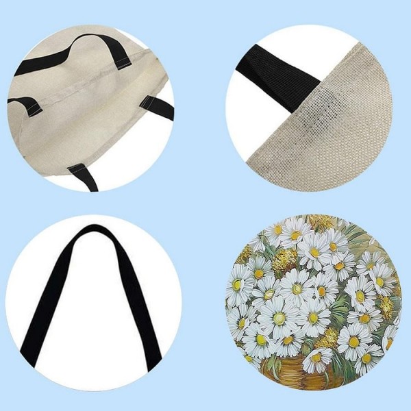 Linen Tote Bag -  daisy