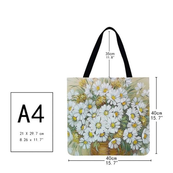 Linen Tote Bag -  daisy