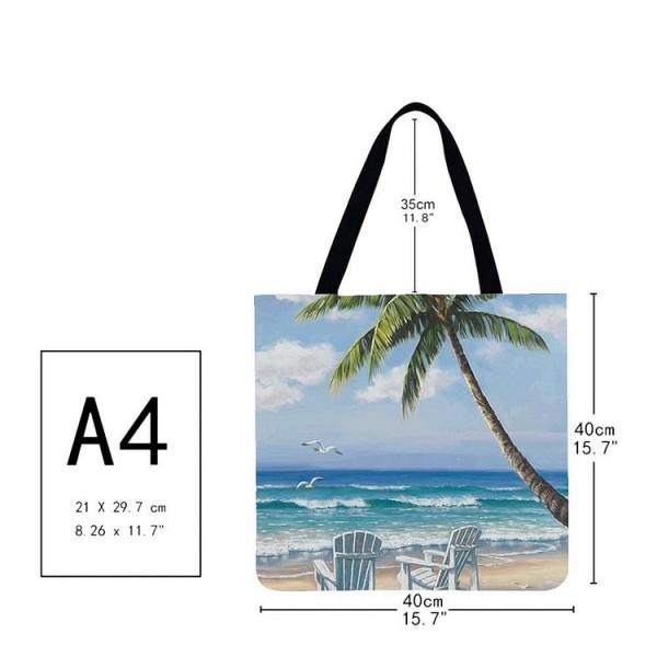 Linen Tote Bag -  seaside