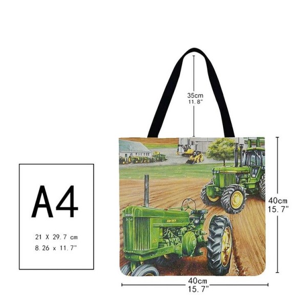 Linen Tote Bag -  tractor