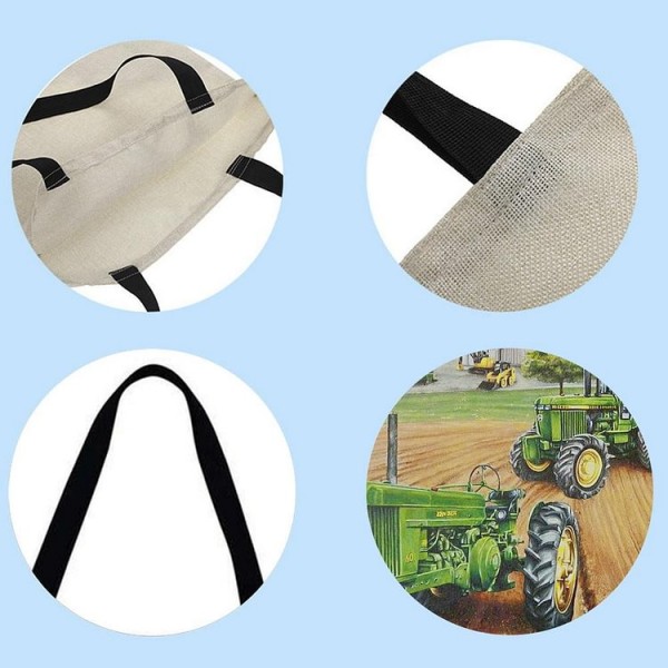 Linen Tote Bag -  tractor