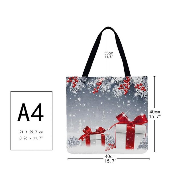 Linen Tote Bag -  Christmas