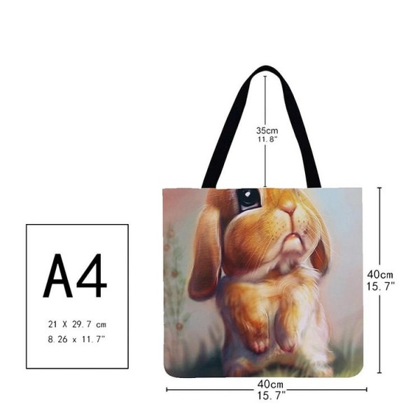 Linen Tote Bag -  rabbit