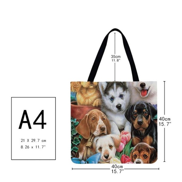 Linen Tote Bag -  dog