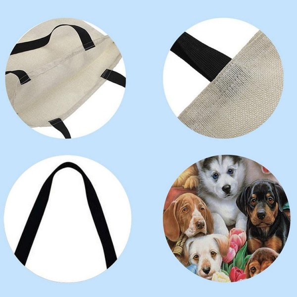 Linen Tote Bag -  dog