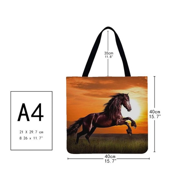 Linen Tote Bag -  horse