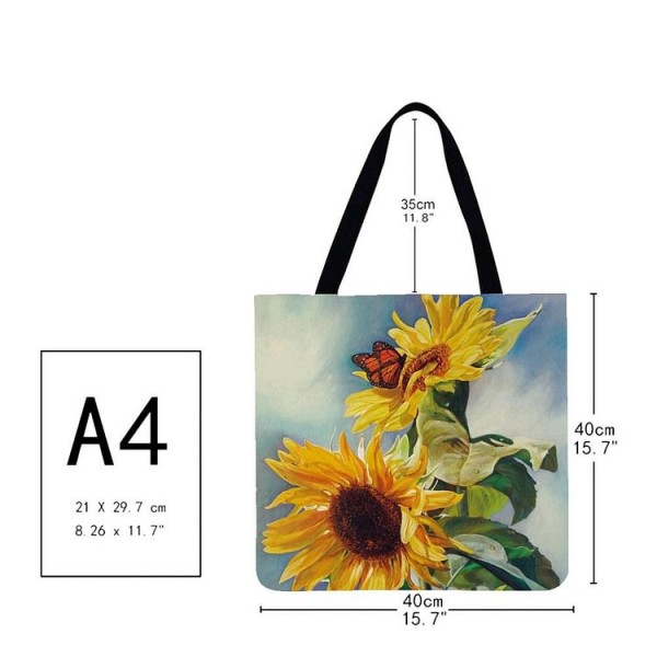 Linen Tote Bag -  sunflower