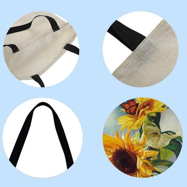 Linen Tote Bag -  sunflower