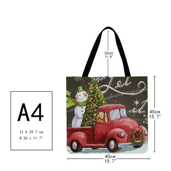 Linen Tote Bag -  Christmas