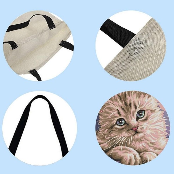 Linen Tote Bag -  cat