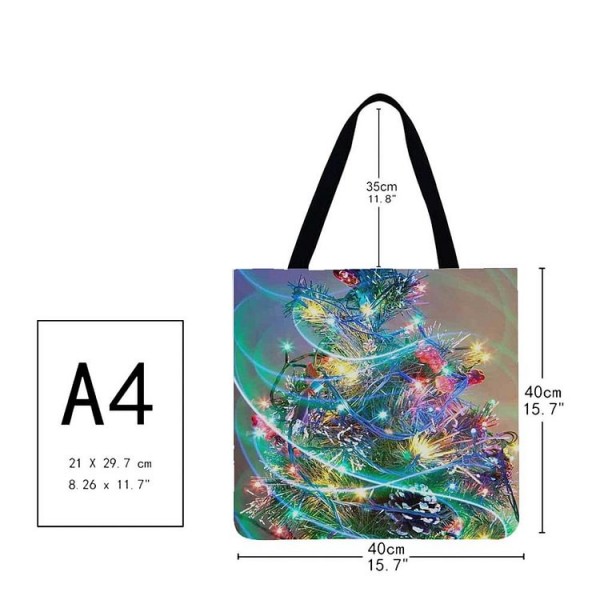 Linen Tote Bag -  Christmas