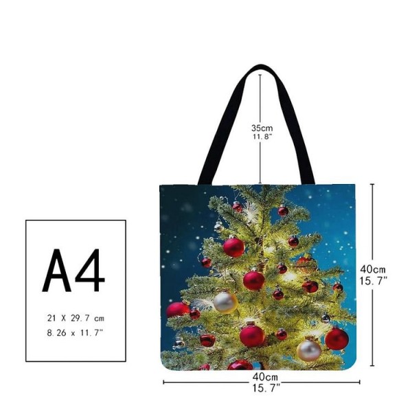 Linen Tote Bag -  Christmas