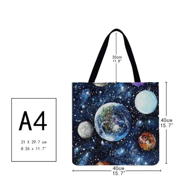 Linen Tote Bag -  sun, moon and stars