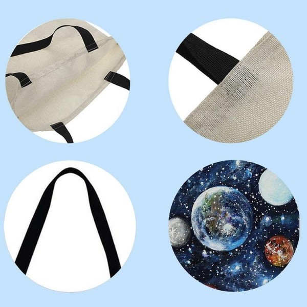 Linen Tote Bag -  sun, moon and stars