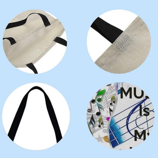 Linen Tote Bag -  music