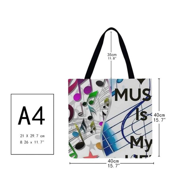 Linen Tote Bag -  music