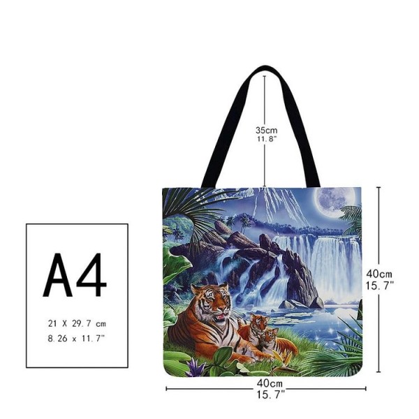 Linen Tote Bag -  tiger