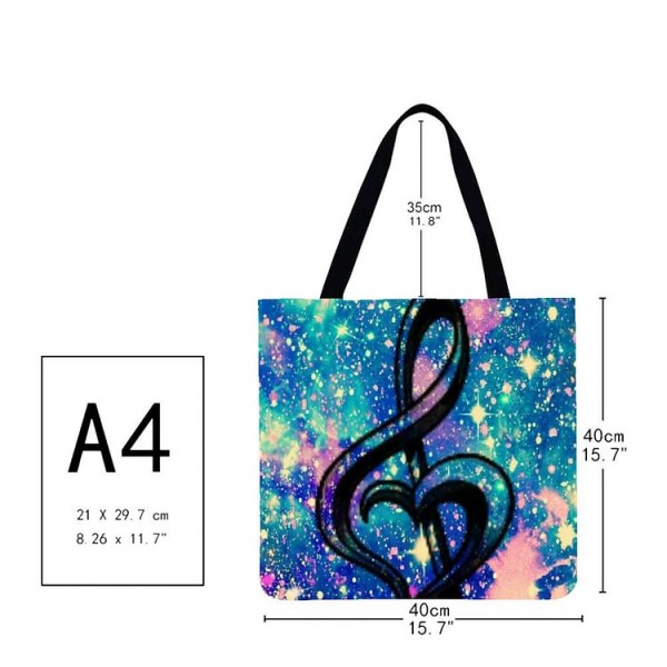 Linen Tote Bag -  music