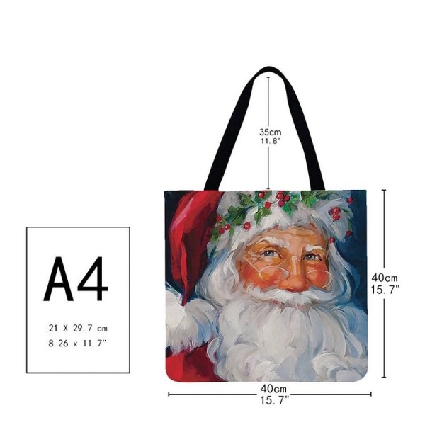 Linen Tote Bag -  Christmas