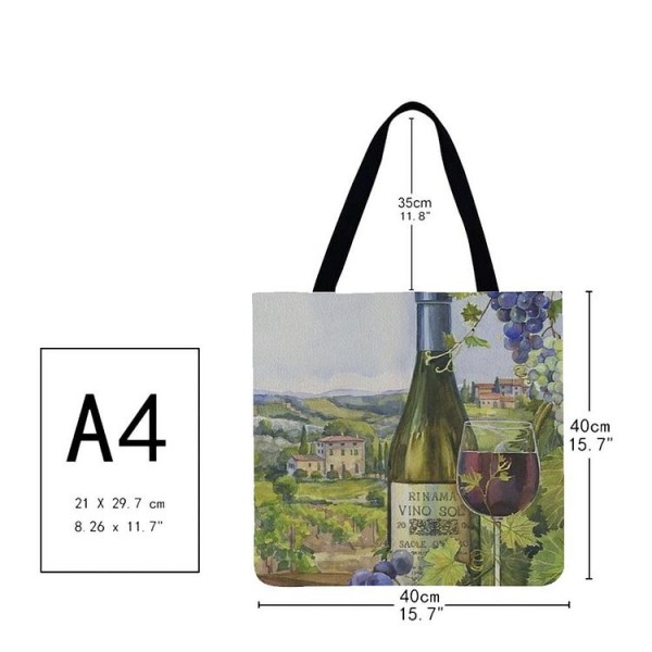 Linen Tote Bag -  wine