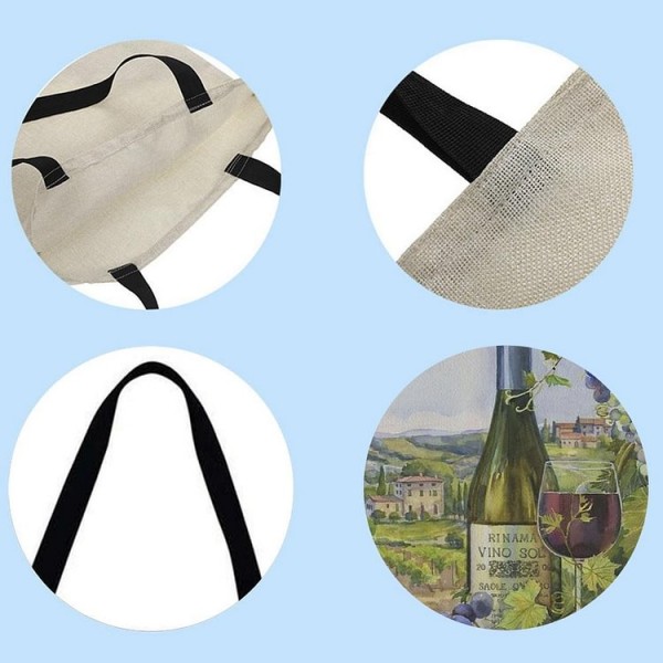 Linen Tote Bag -  wine