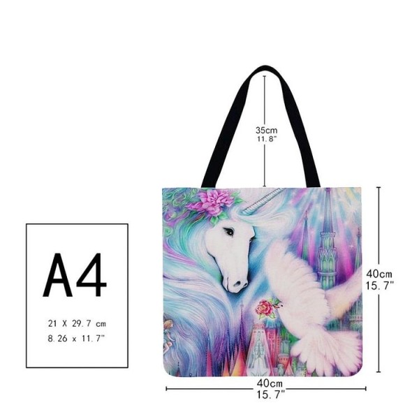 Linen Tote Bag -  unicorn