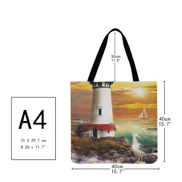 Linen Tote Bag -  lighthouse