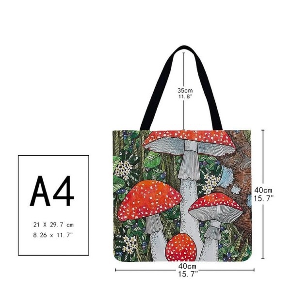 Linen Tote Bag -  mushroom