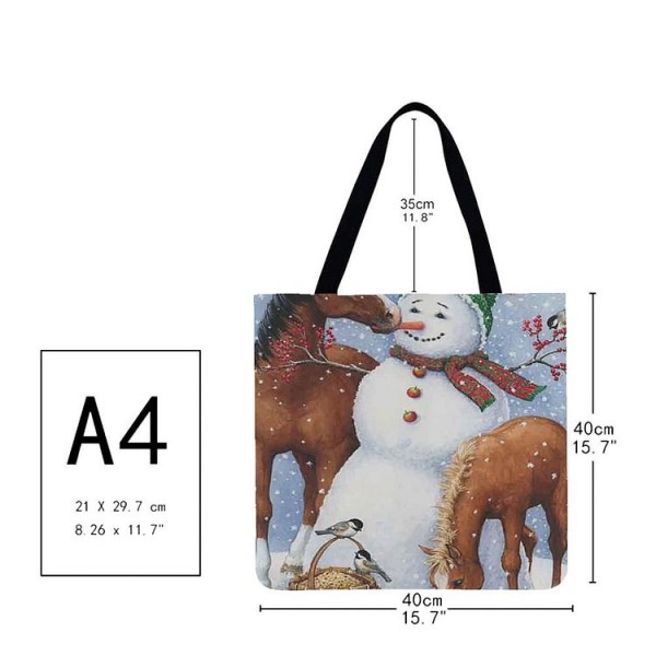 Linen Tote Bag -  Christmas