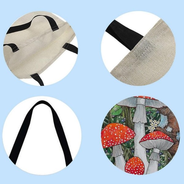 Linen Tote Bag -  mushroom