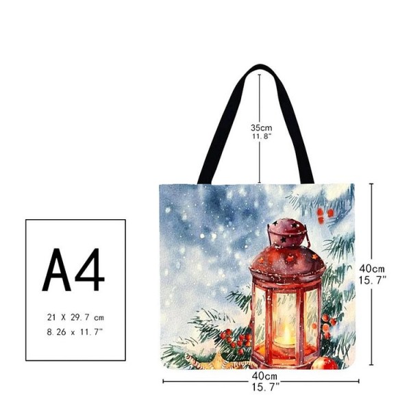 Linen Tote Bag -  Christmas