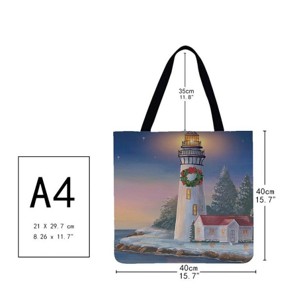 Linen Tote Bag -  Christmas