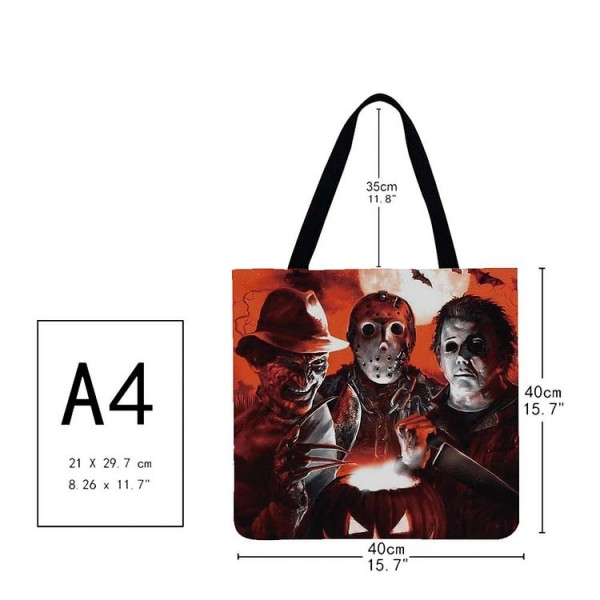 Linen Tote Bag -  halloween horror