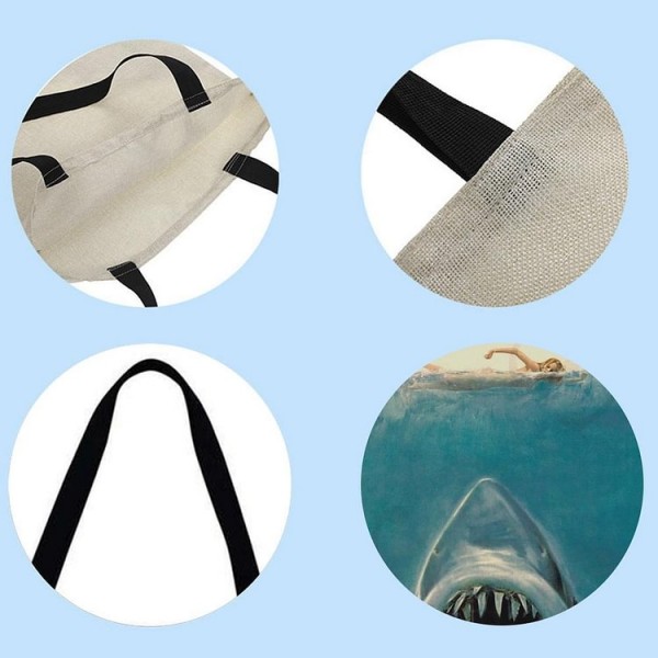 Linen Tote Bag -  great white shark