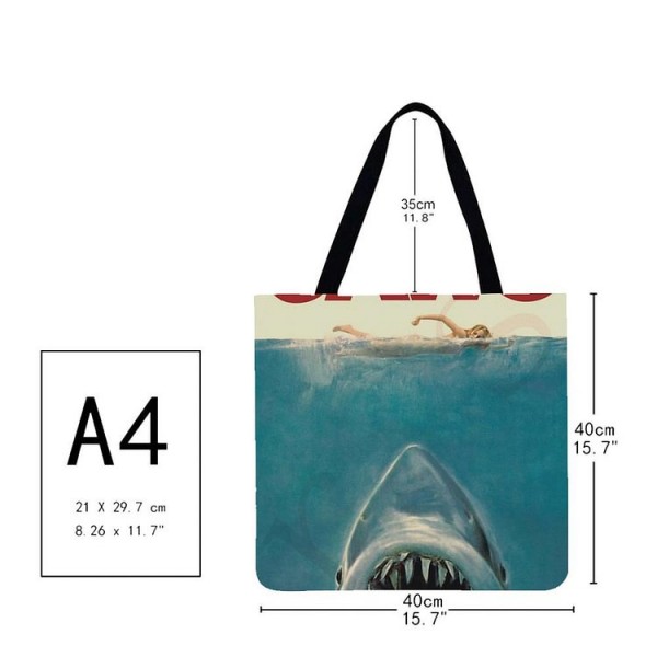 Linen Tote Bag -  great white shark