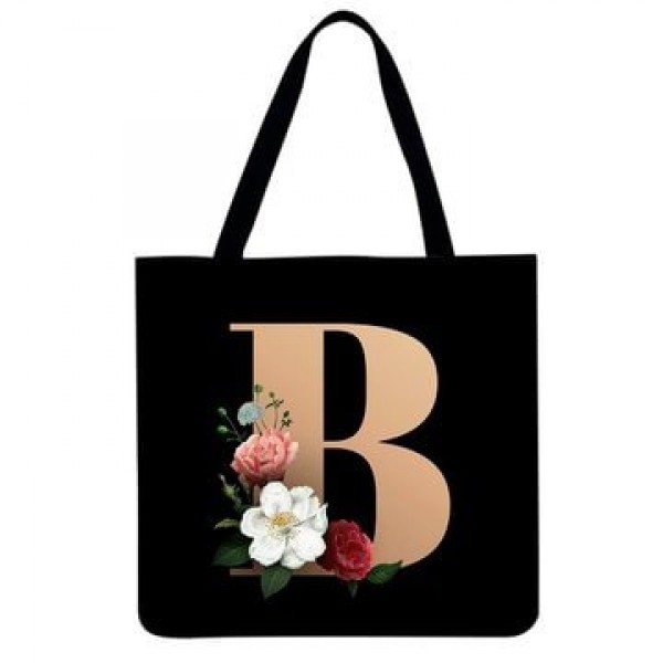 Linen Tote Bag - 26 Initials Tote Bag