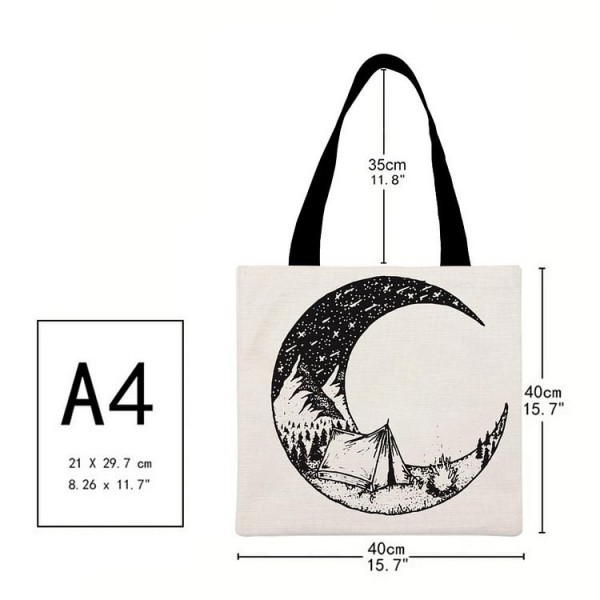 Mountain moon - Linen Tote Bag