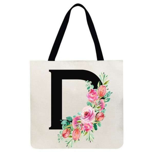 Linen Tote Bag - 26 Initials Tote Bag