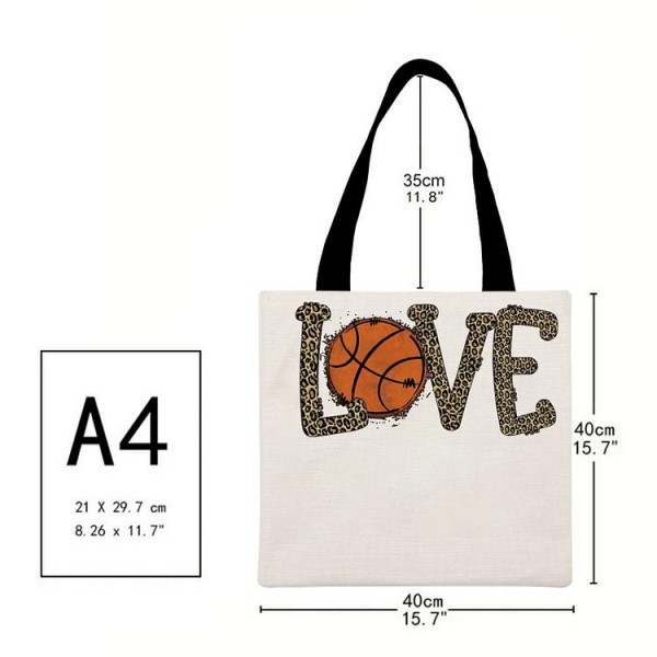 Love Leopard basketball - Linen Tote Bag