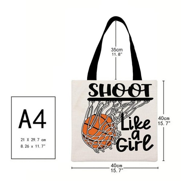 Shoot like a girl Basketball - Linen Tote Bag