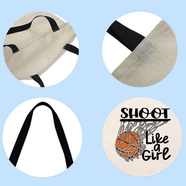 Shoot like a girl Basketball - Linen Tote Bag