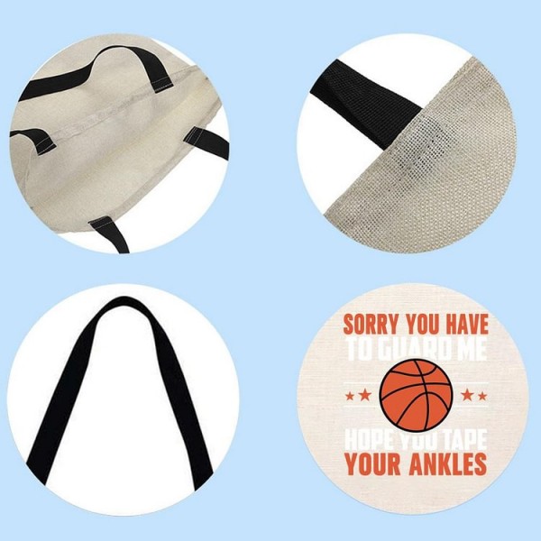 Sorry You Have To Guard Me Basketball Fan - Linen Tote Bag