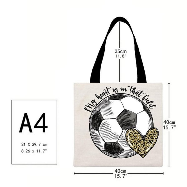 My heart is on that field - Linen Tote Bag