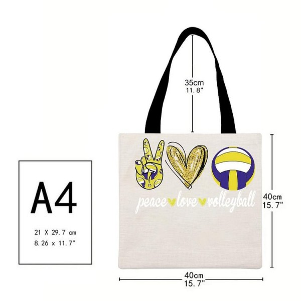 Peace Love Volleyball - Linen Tote Bag