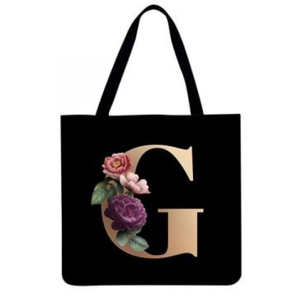 Linen Tote Bag - 26 Initials Tote Bag