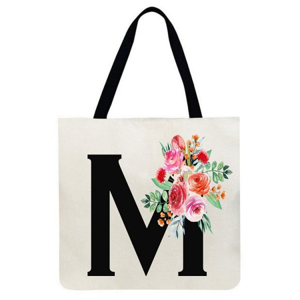 Linen Tote Bag - 26 Initials Tote Bag