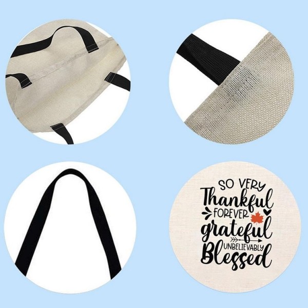 So Grateful Incredibly Thankful Unbelievably Blessed - Linen Tote Bag