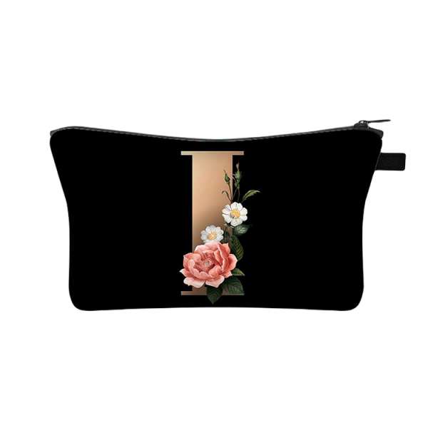 Designer Make Up Bags - 26 Initials Flower