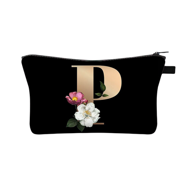 Designer Make Up Bags - 26 Initials Flower