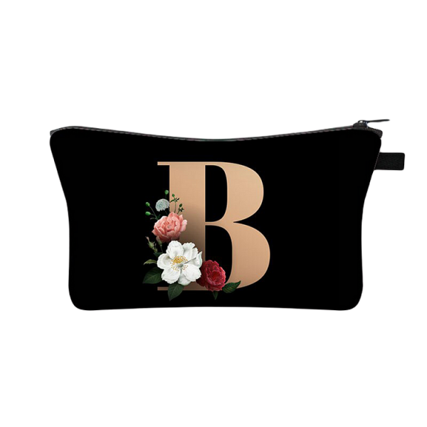 Designer Make Up Bags - 26 Initials Flower